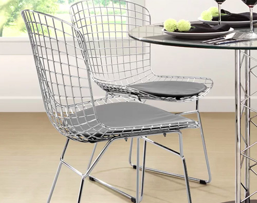 Photo of Silver Wire Patio Dining Chair